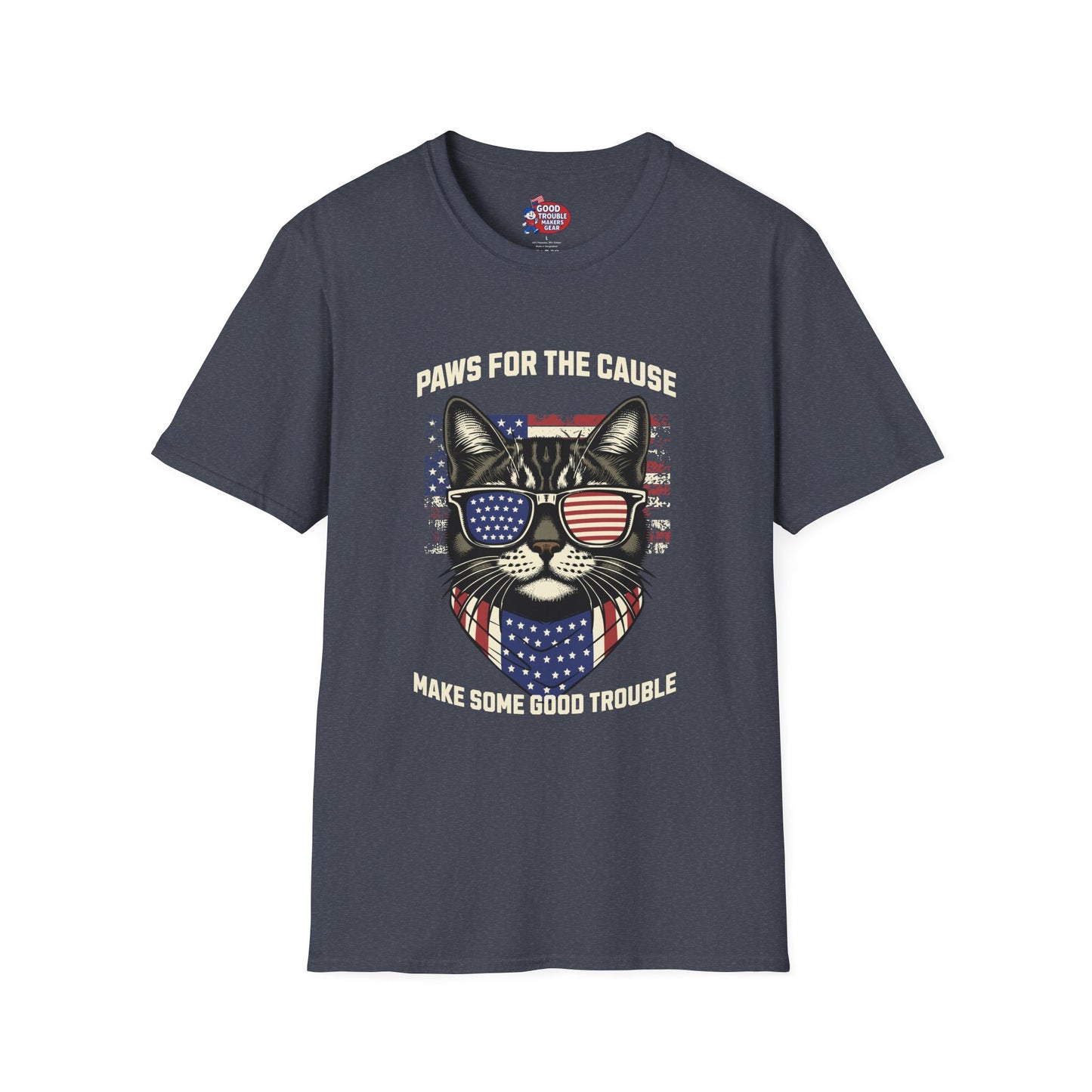 Paws for the Cause Patriotic Cat T-Shirt