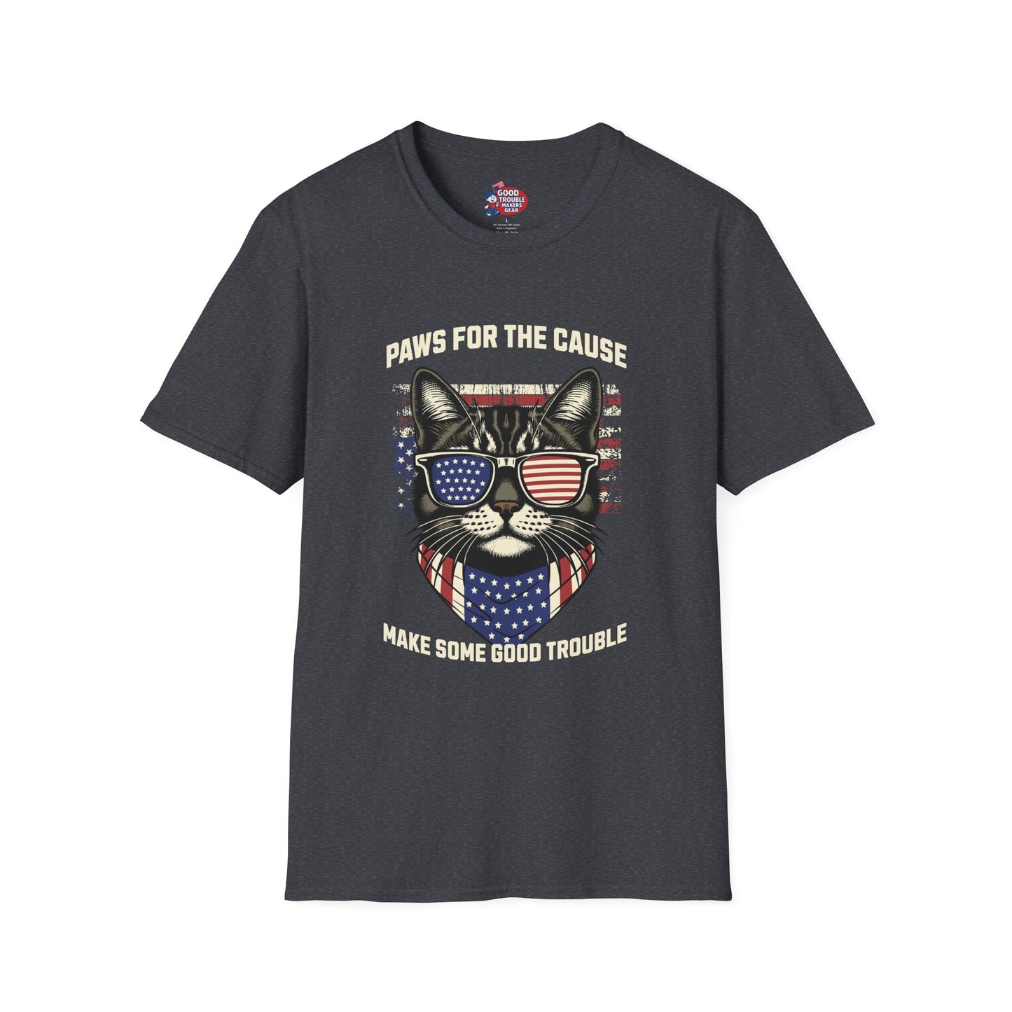 Paws for the Cause Patriotic Cat T-Shirt D*