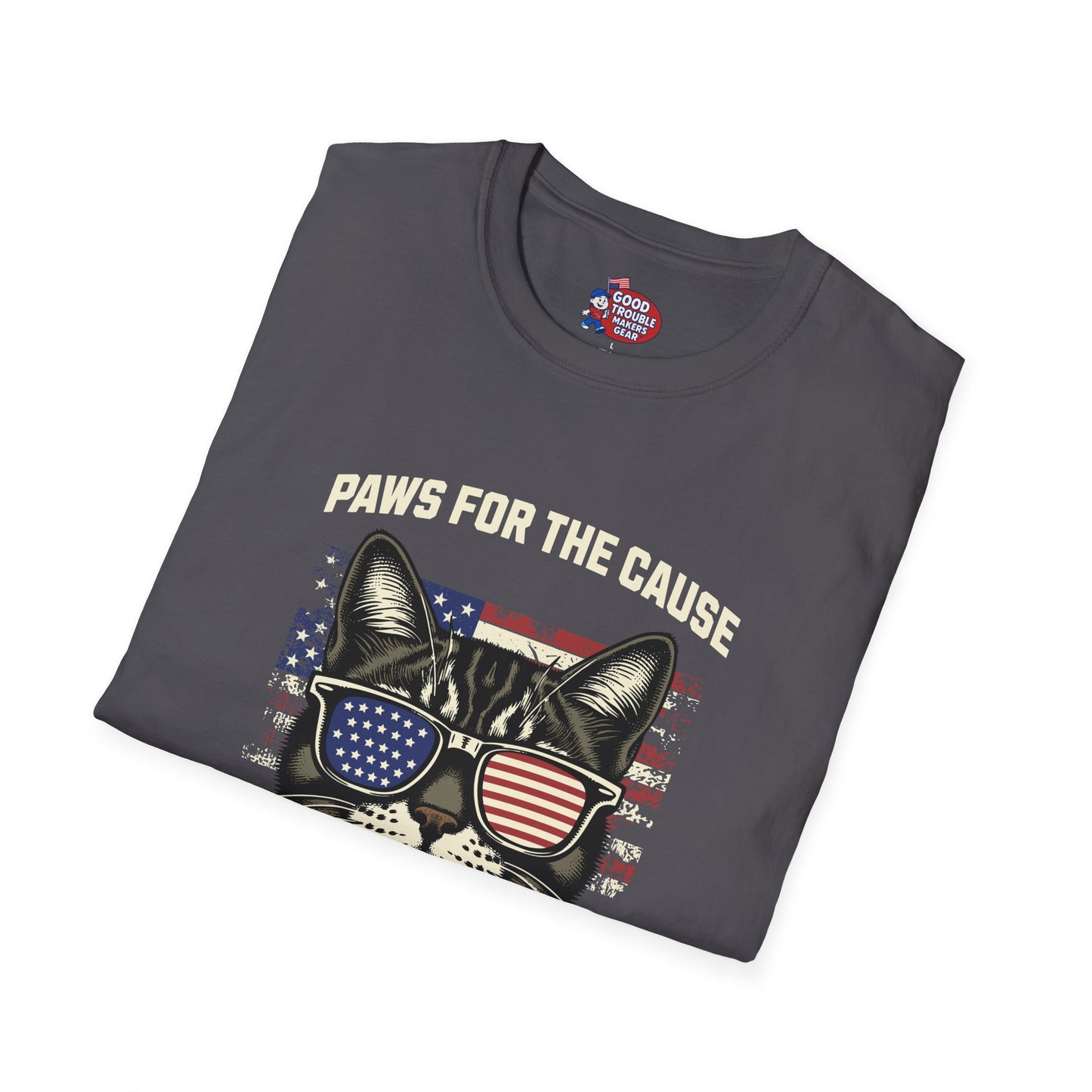 Paws for the Cause Patriotic Cat T-Shirt