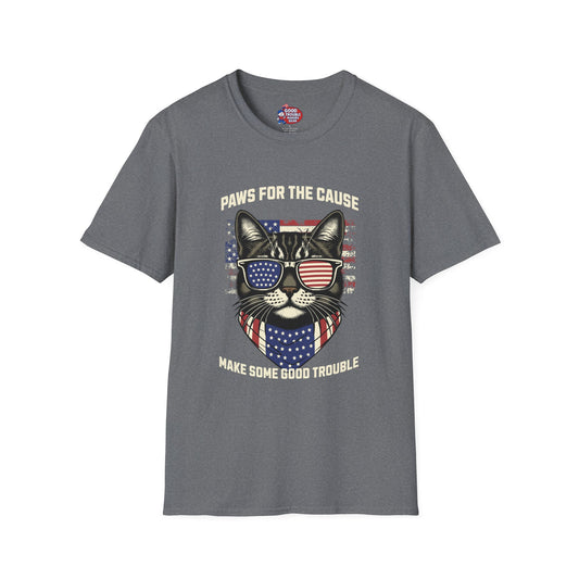 Paws for the Cause Patriotic Cat T-Shirt